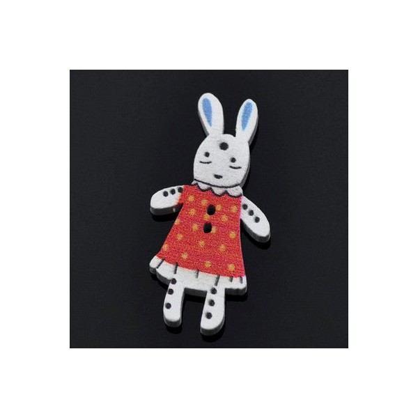 Bouton bois Lapin